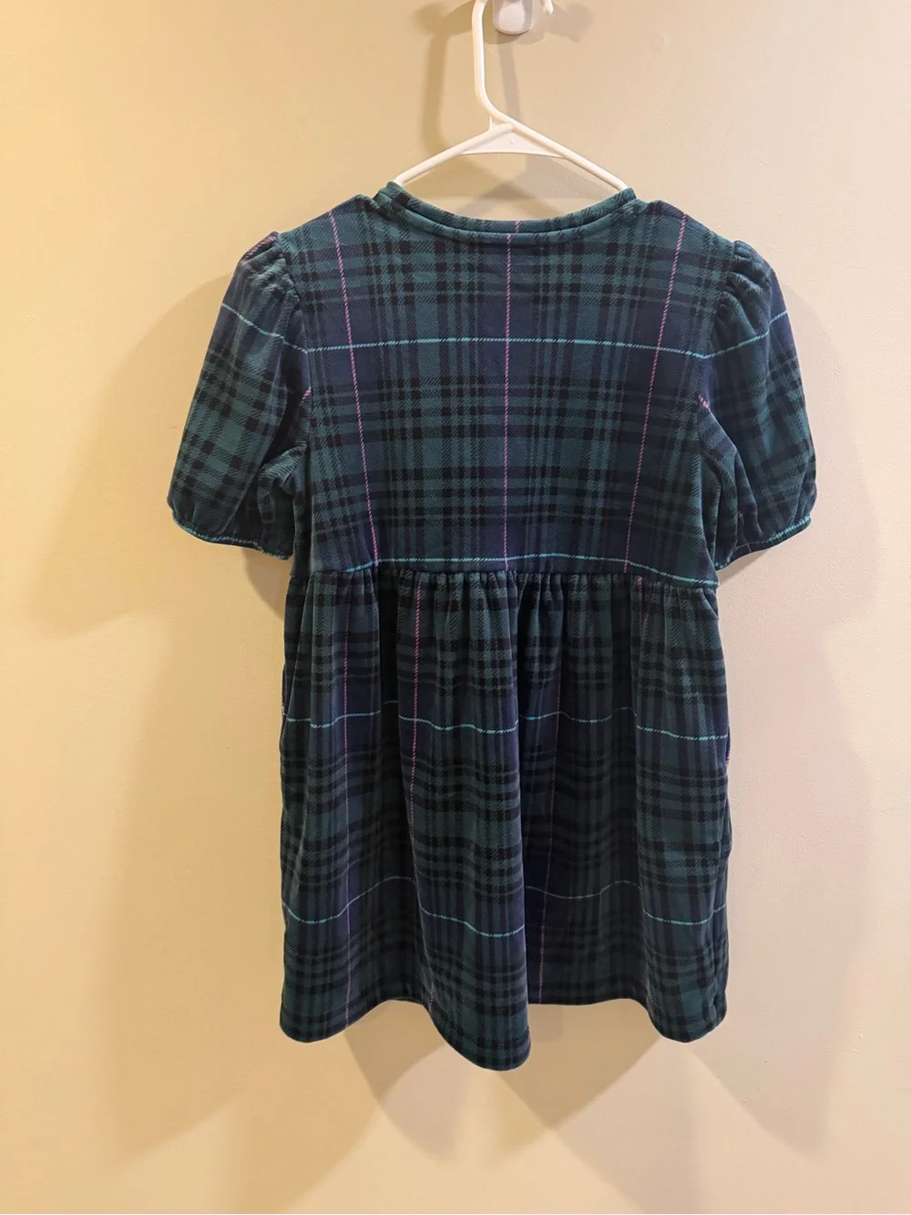 Vineyard Vines Teal and Navy Plaid Short Sleeve Dress